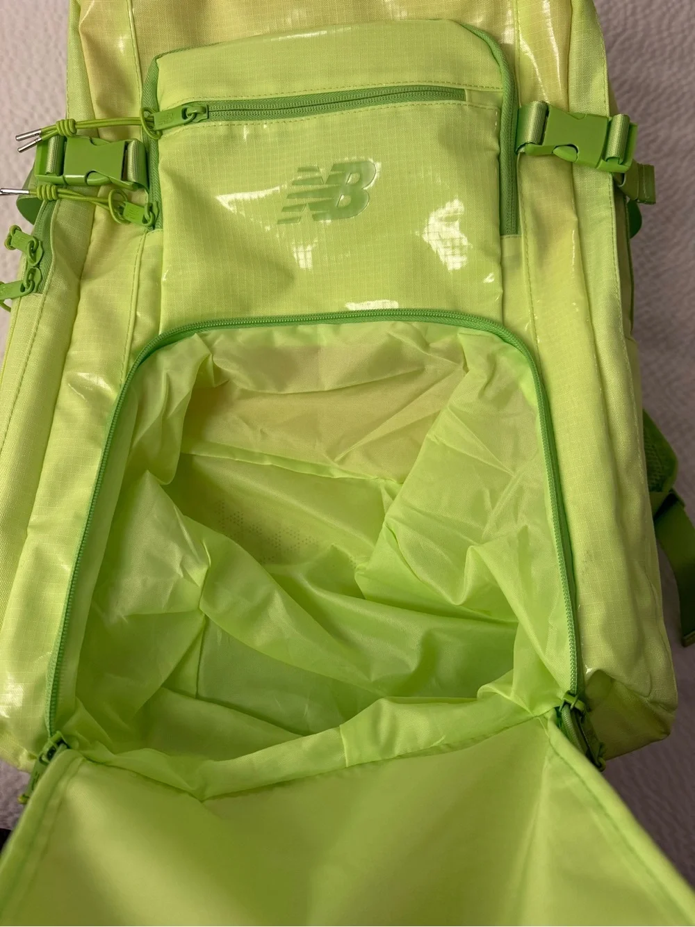 New Balance Nationals Outdoor 2024 Backpack Lime Green Athletic Bag